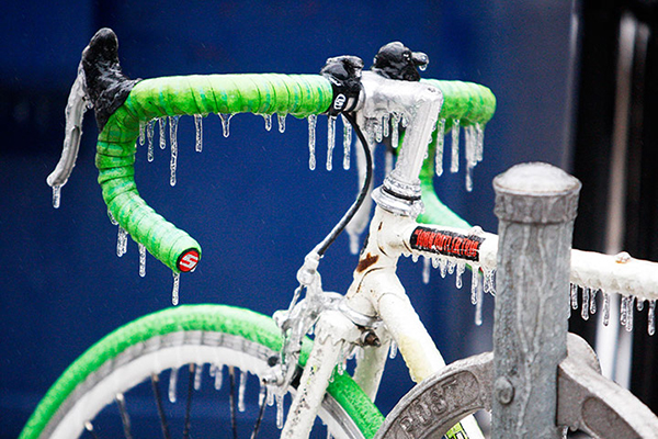 Bici congelata a Natale a Toronto