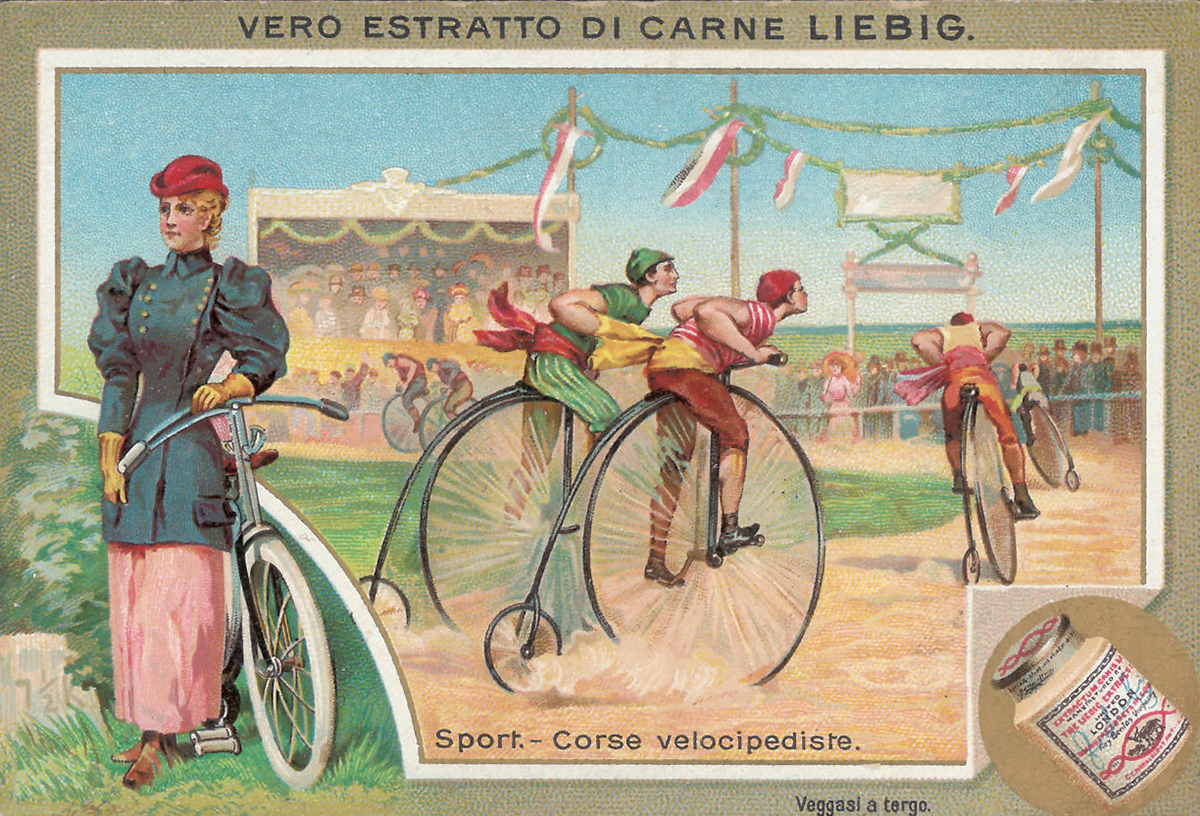 Figurina Liebig corse velocipediste