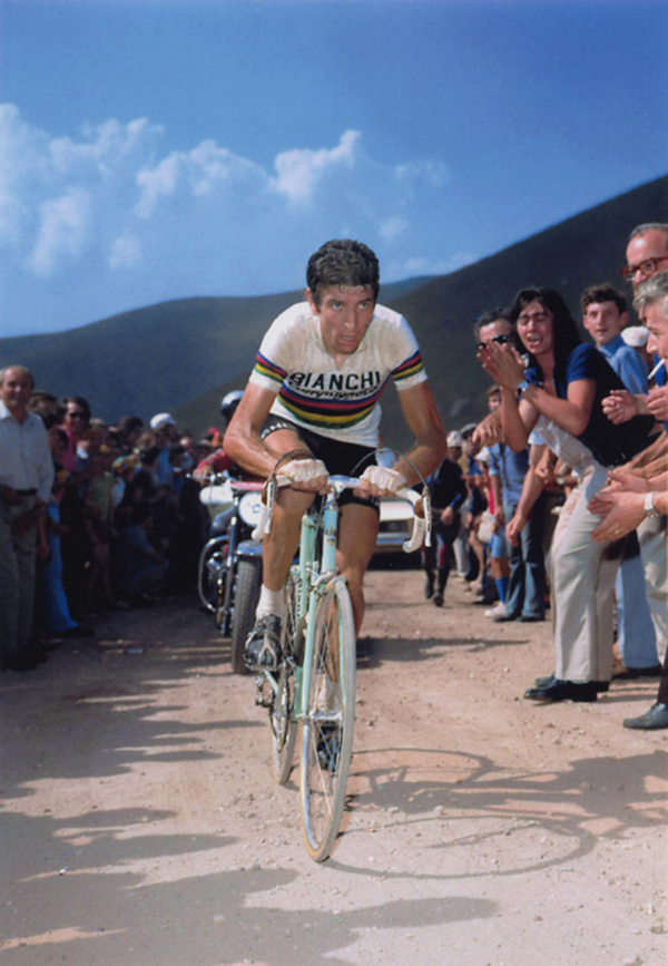 Felice Gimondi in maglia iridata nel 1973