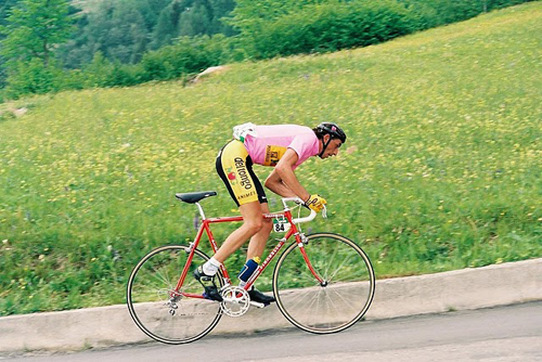 Franco Chioccioli in maglia rosa al Giro del 1991