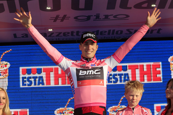Taylor Phinney in maglia rosa