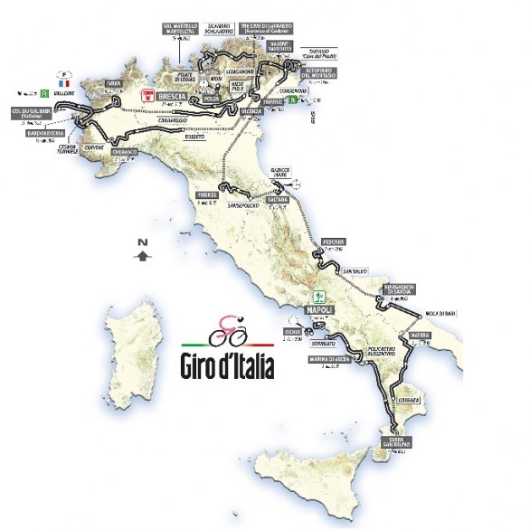 Il percorso del Giro d'Italia 2013