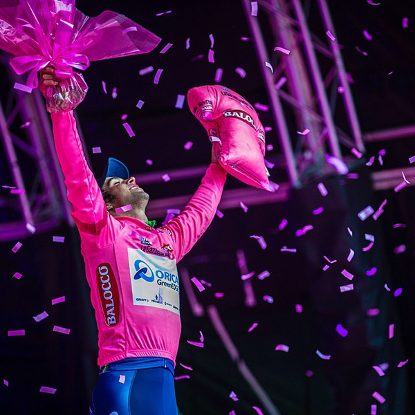 Michael Matthews in maglia rosa al Giro 2014
