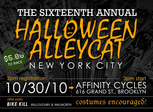 Locandina della Halloween Alleycat a New York