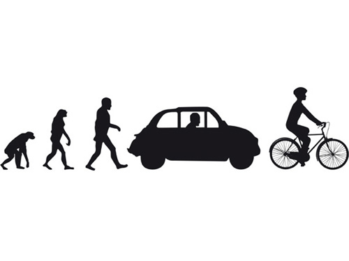 L'evoluzione dalla scimmia alla bici