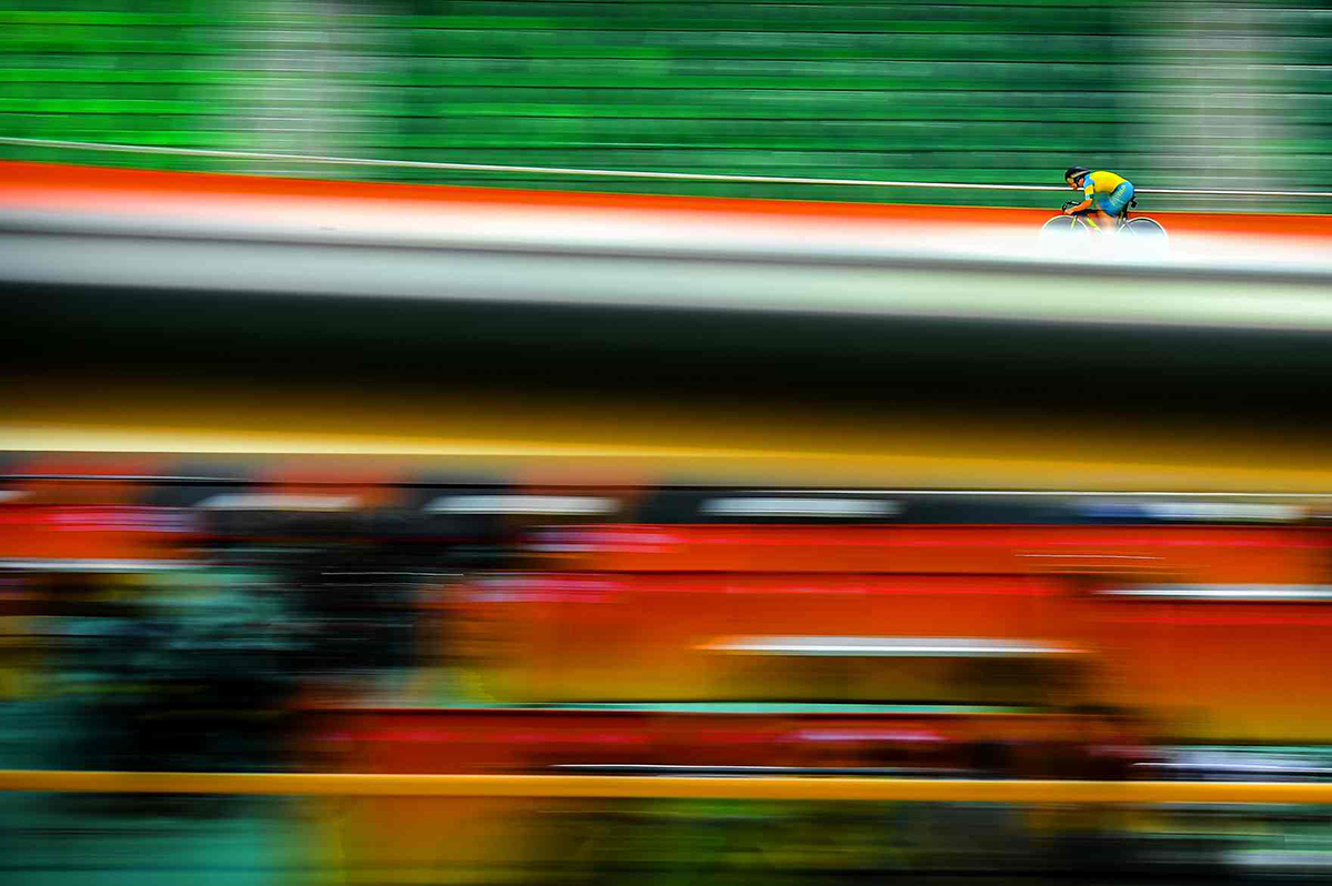 Nathan Hart dell'Australia prova la pista di Rio de Janeiro 2016