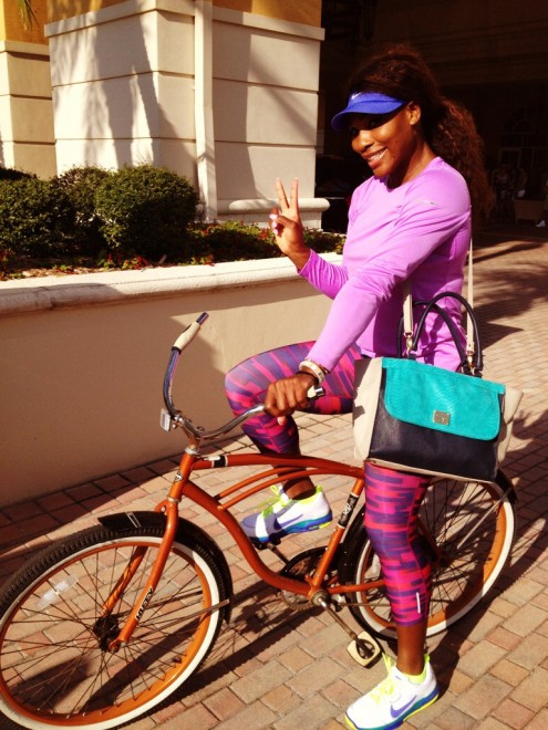 Serena Williams in bici