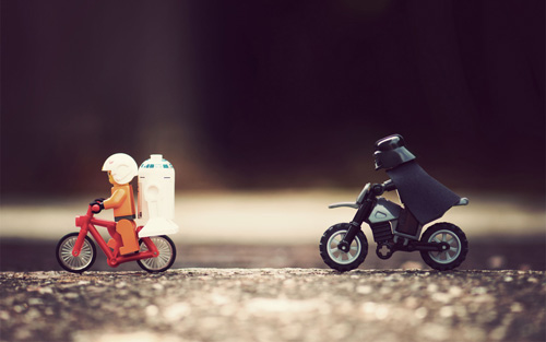 Lego Star Wars in bici
