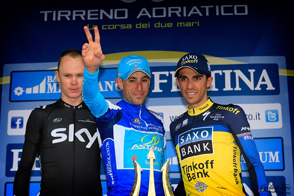 Il podio della Tirreno-Adriatico 2013