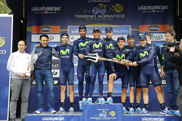 Quintana alla Tirreno-Adriatico 2015 con la Movistar