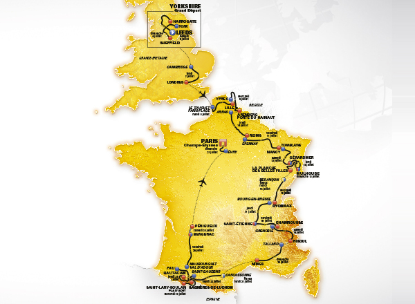 Il percorso del Tour de France 2014