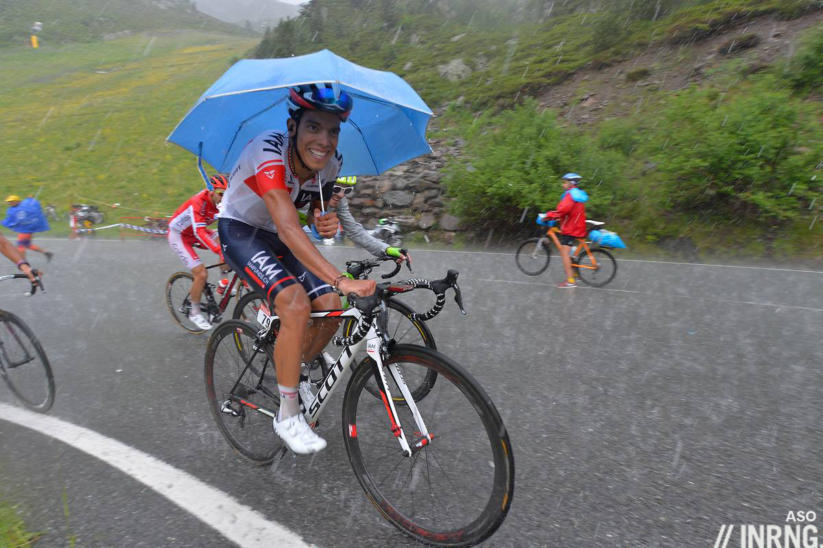 L'ombrello di Jarlison Pantano al Tour 2016