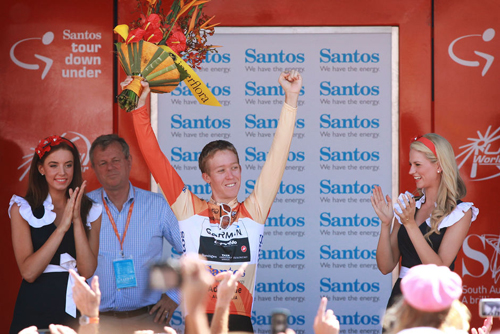Meyer festeggia il successo al Tour Down Under 2011