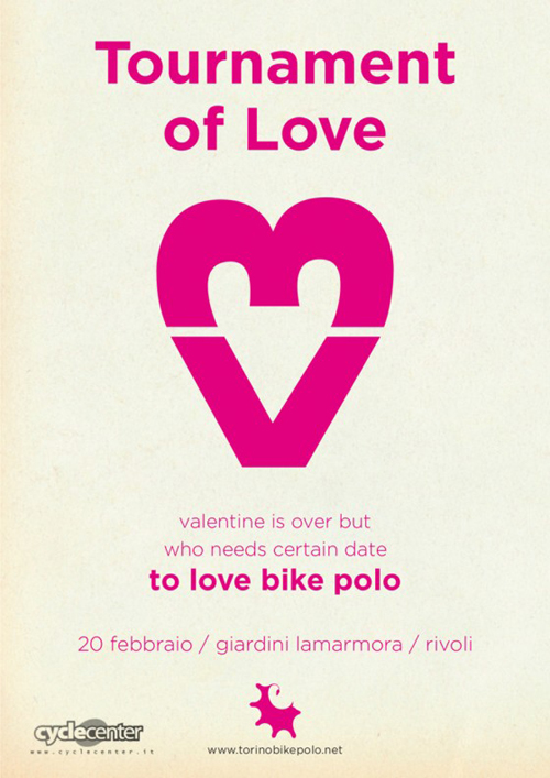 Il manifesto del Tournament of love di bike polo