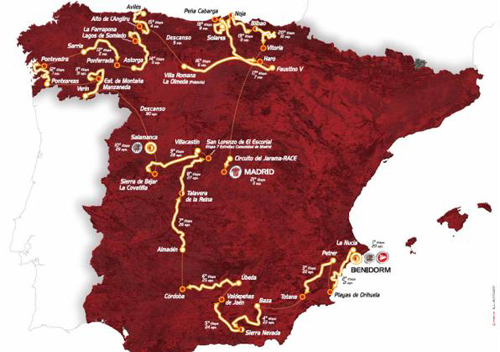 Il percorso della Vuelta 2011