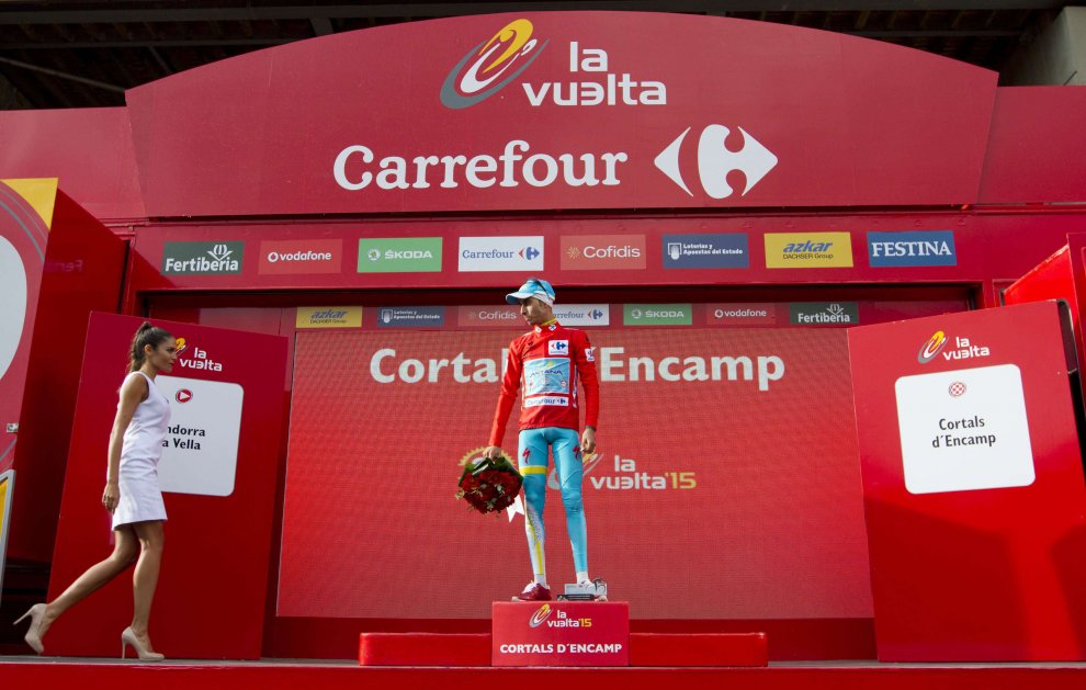 Fabio Aru in maglia rossa alla Vuelta 2015