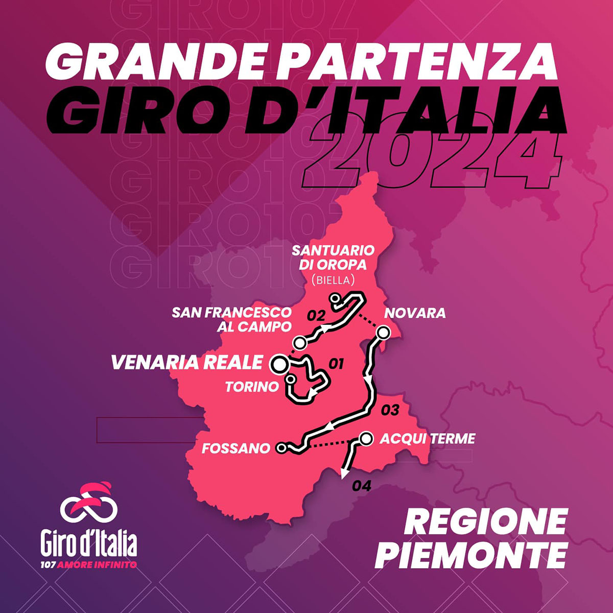 Grande Partenza del Giro d'Italia 2024 Regione Piemonte
