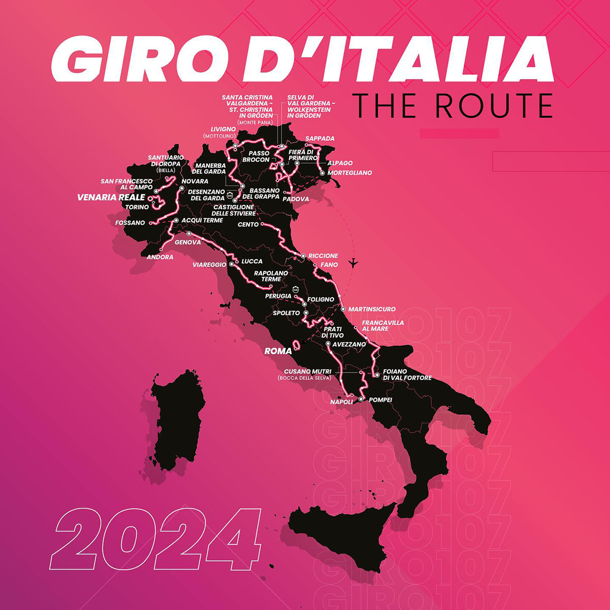 Il percorso del Giro d'Italia 2024