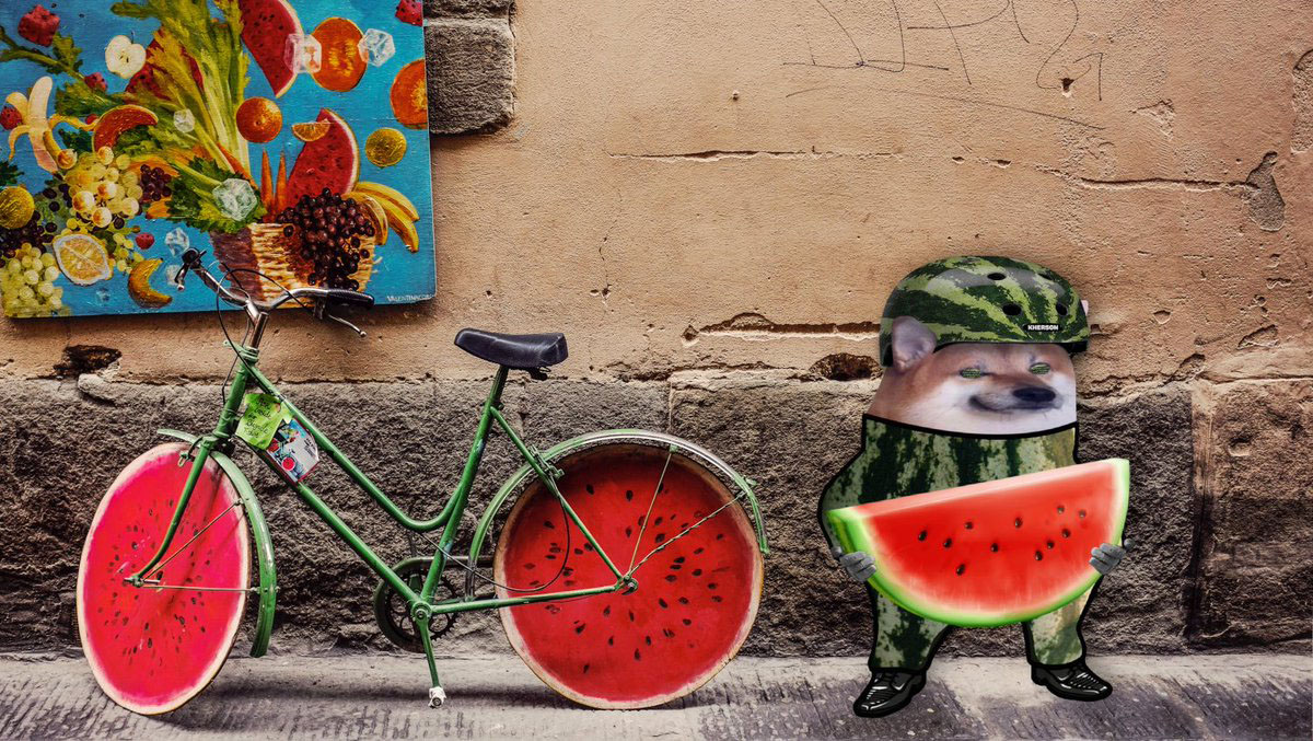 Ukrainian Kherson watermelons NAFO and bike
