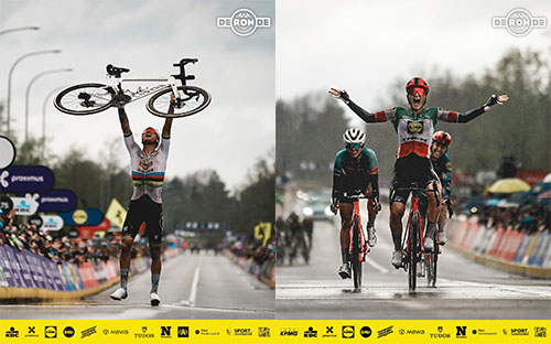 Mathieu van der Poel ed Elisa Longo Borghini al Ronde van Vlaanderen 2024