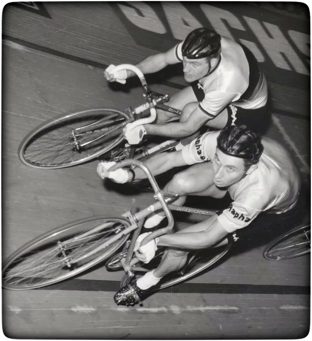 Rudi Altig e Jacques Anquetil in pista