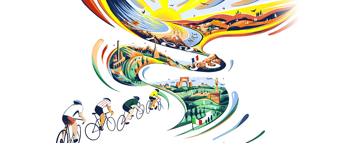 Disegno del Tour de France 2024 da Firenze a Nizza
