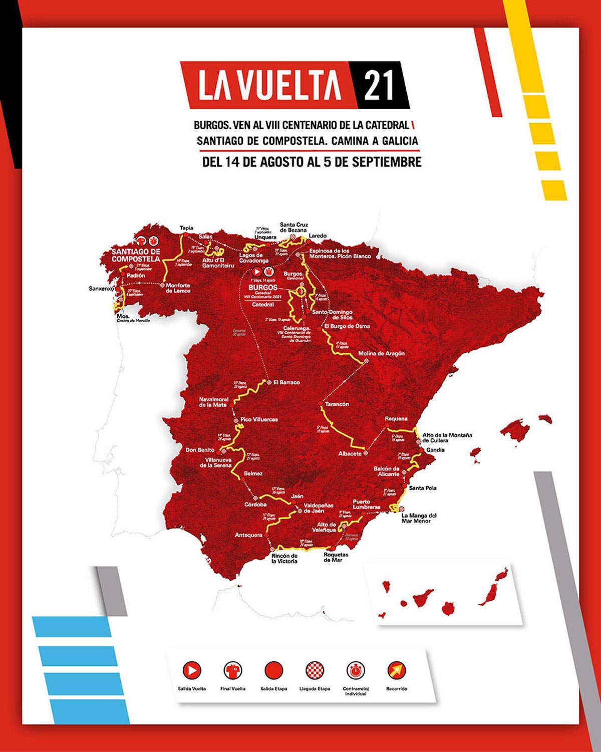 Il percorso della Vuelta 2021