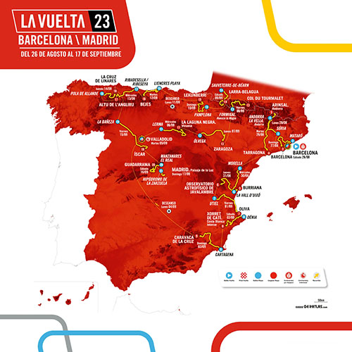Il percorso della La Vuelta a Espana 2023